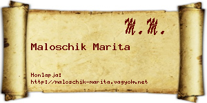 Maloschik Marita névjegykártya
